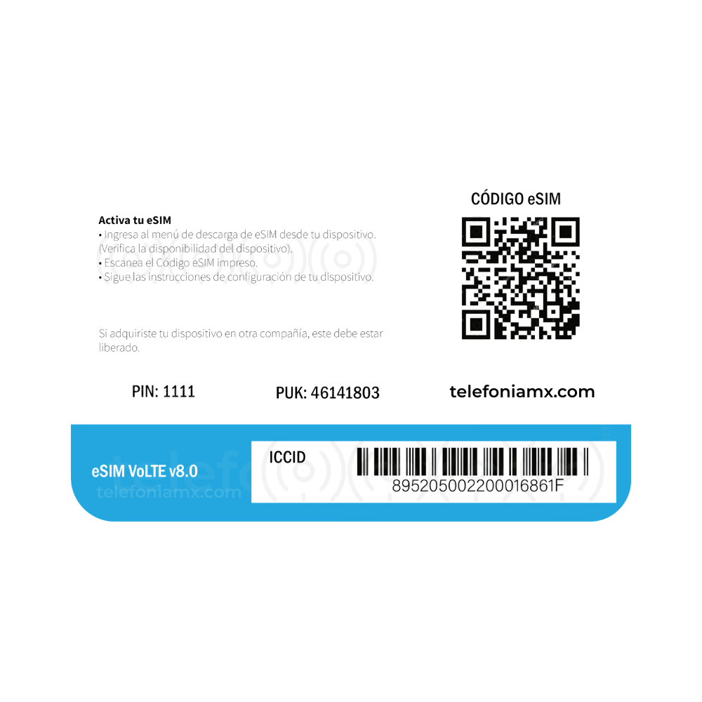 eSIM AT&T (México) Telefonía_MX